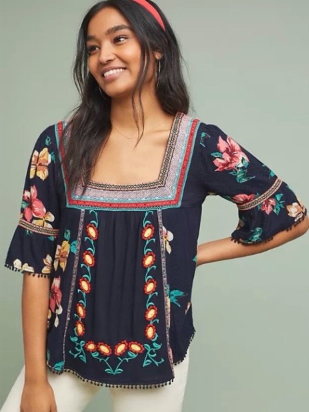 Anthropologie Dakota Embroidered Top Size XS